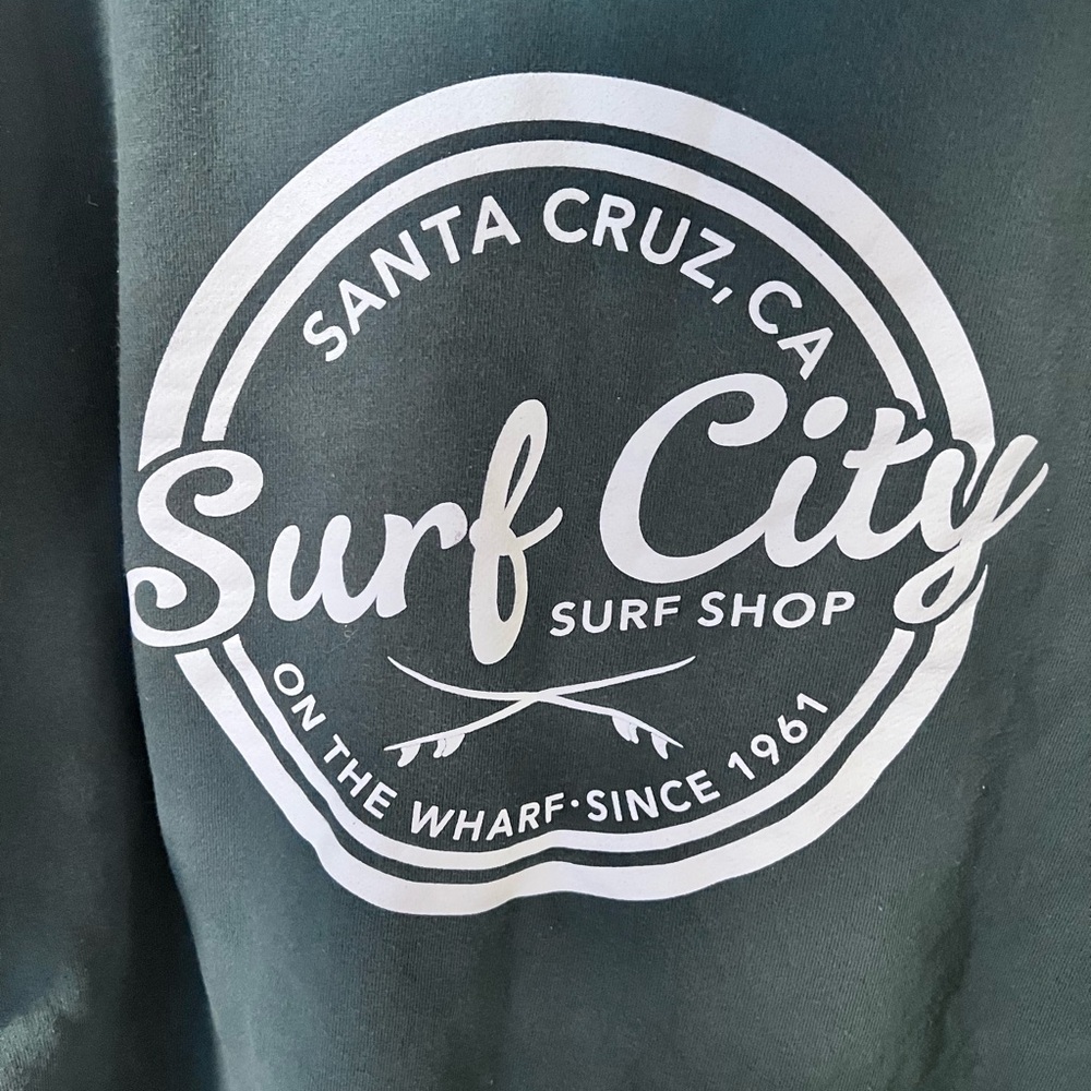 Surf City Surf Shop Santa Cruz CA Green Logo Hoodie - Picture 5 of 9